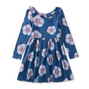 🆕 Tea Collection NWT Ruffle Collar Ballet Dress. Ikat Floral. Size 7.